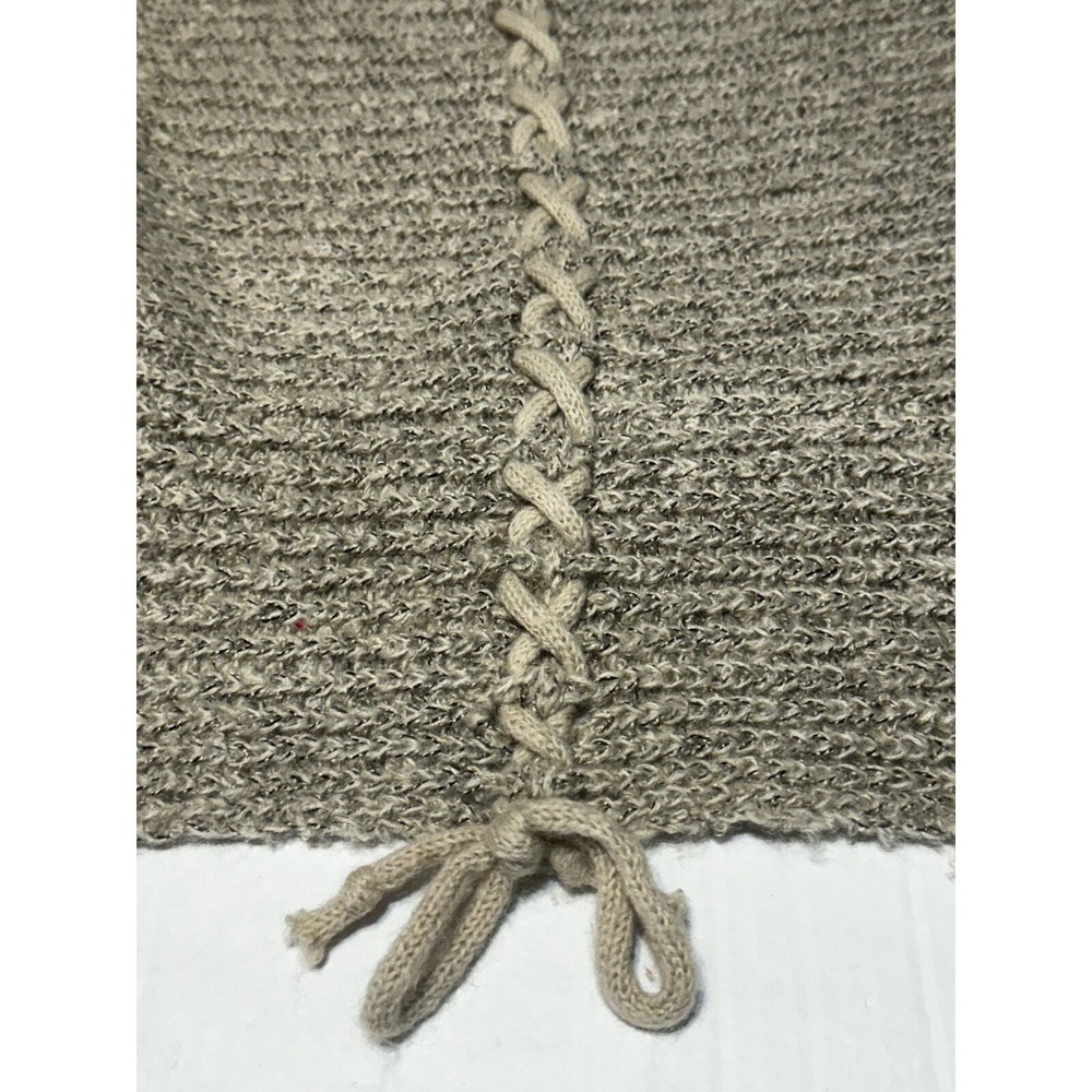 XOXO Womens‎ Cable Knit Faux Fur Trim Poncho Shawl Cardigan Sweater M - Picture 9 of 11